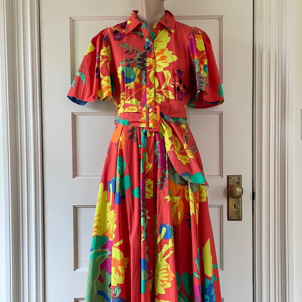 Christopher John Rogers Floral Belted Maxi Dress - Like New - Size 6